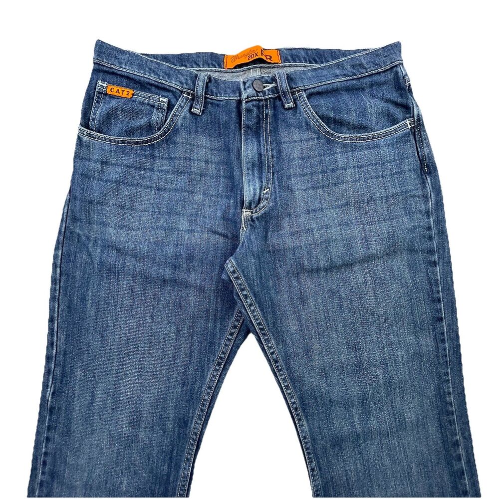 Wrangler 20X FR Jeans Mens 33x31 Medium Wash Blue Bootcut Flame Resistant Work
